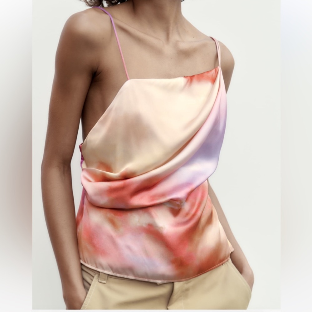 Zara Asymmetric Satin top